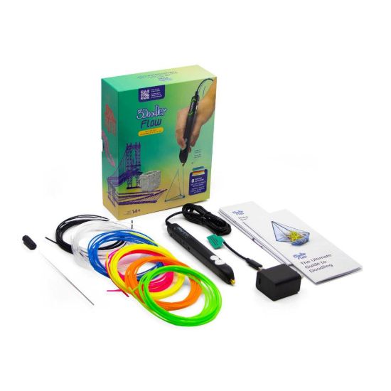 Obrázek 3Doodler 3D pero FLOW + 8 PLA náplní a 3D šablona