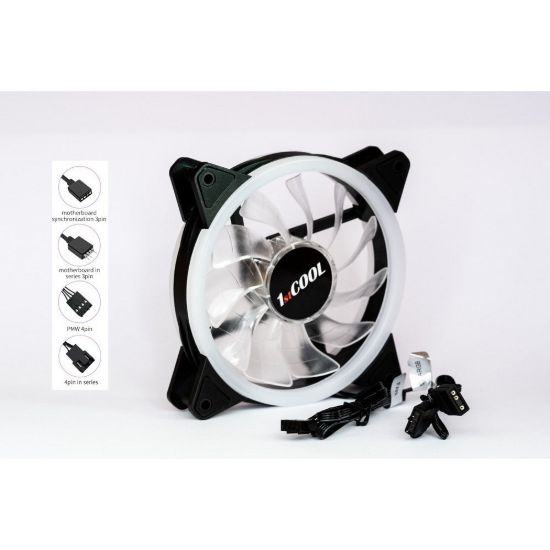 Obrázek 1stCOOL Fan AURA EVO Dual Ring ARGB ventilátor 12cm