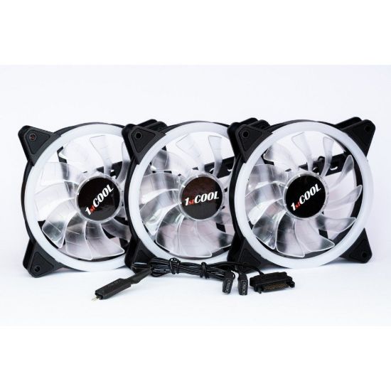 Obrázek 1stCOOL Fan KIT AURA EVO 1 ARGB, 3x Dual Ring ventilátor + ARGB Nano řadič