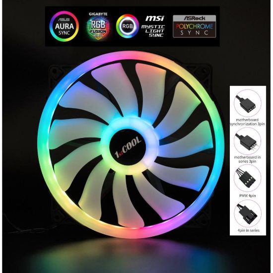 Obrázek 1stCOOL Ventilátor AURA EVO, 200mm, ARGB