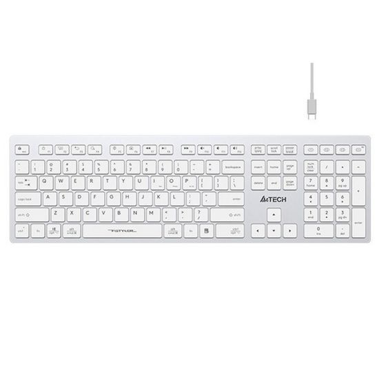 Obrázek A4tech FBX50C, bezdrátová kancelářská klávesnice, bílá