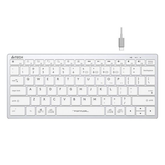 Obrázek A4tech Klávesnice FBX51C, kancelářská klávesnice, membránová, bezdrátová, CZ/ SK, Bílá