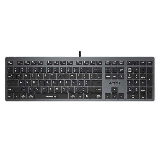 Obrázek A4tech Klávesnice FX50, kancelářská nízkoprofilová klávesnice, CZ, šedá