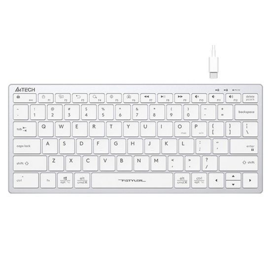 Obrázek A4tech Klávesnice FX51, kancelářská klávesnice, membránová, bezdrátová, CZ/ SK, Bílá