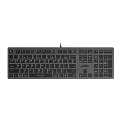Obrázek A4tech Klávesnice FX60, Podsvícená bílá, USB, CZ, šedá