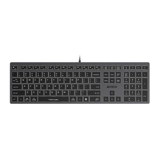 Obrázek A4tech Klávesnice FX60, Podsvícená bílá, USB, CZ, šedá