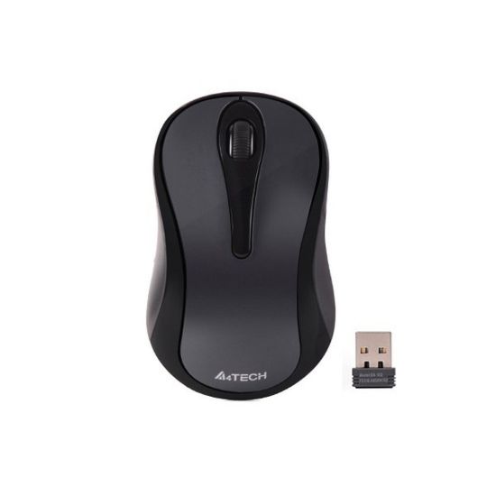 Obrázek A4tech Myš G3- 280N, V- Track, bezdrátová optická myš, 1200 DP I, 2.4GHz, Šedá