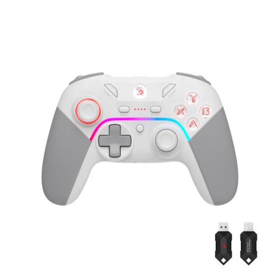 Obrázek A4tech Bloody GPW70, gamepad, RGB, Dual mode 2, 4G+USB, bílá