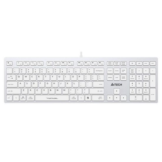 Obrázek A4tech Klávesnice FX50, kancelářská klávesnice, membránová, bezdrátová, CZ/ SK, Bílá