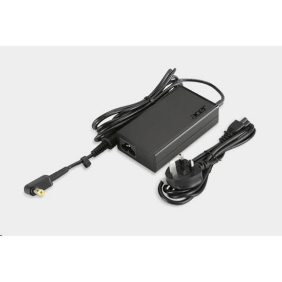 Obrázek ACER 65 W_5.5PHY 19V ADAPTER , BLACK EU AND UK POWER CORD - pro zařízení s AC adapterem 65 W 5.5phy