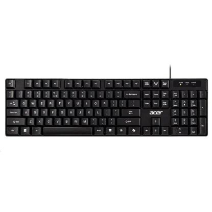 Obrázek ACER drátová klávesnice AKW100, USB 2.0, 5 mil. úhozů, voděodolná, Black