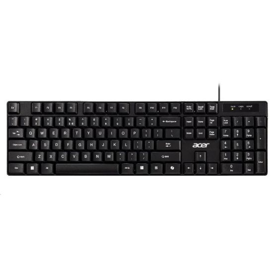 Obrázek ACER drátová klávesnice AKW100, USB 2.0, 5 mil. úhozů, voděodolná, Black