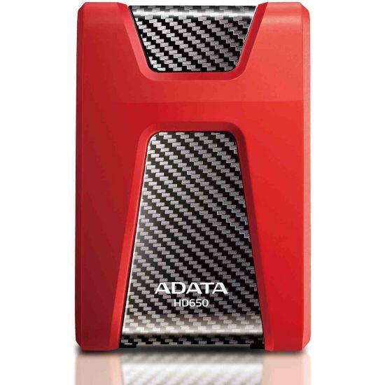 Obrázek ADATA Externí HDD 1 TB USB 3.1 DashDrive Durable HD650, červený (gumový, nárazu odolný)
