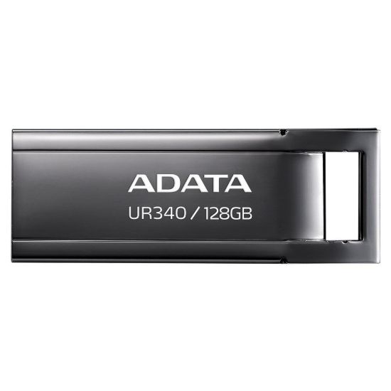 Obrázek ADATA Flash Disk 128 GB UR340, USB 3.2 Dash Drive, kov lesklá černá