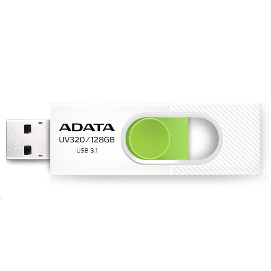 Obrázek ADATA Flash Disk 128 GB UV320, USB 3.1 Dash Drive, bílá/ zelená