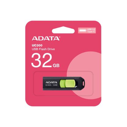 Obrázek ADATA Flash Disk 32 GB UC300, USB- C 3.2, černo- zelená