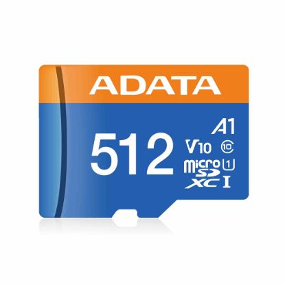 Obrázek ADATA MicroSDXC karta 512 GB Premier UHS- I C10 V10 (R: 100/ W: 25 MB/ s) + SD adaptér