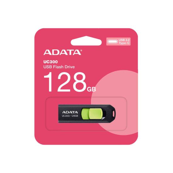 Obrázek ADATA Flash Disk 128 GB UC300, USB- C 3.2, černo- zelená