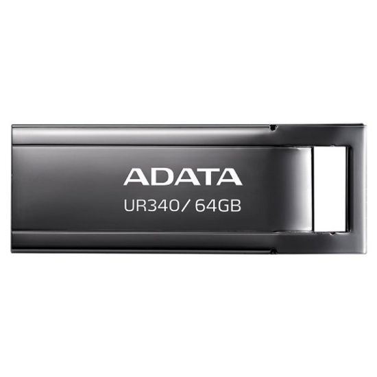 Obrázek ADATA Flash Disk 64 GB UR340, USB 3.2 Dash Drive, kov lesklá černá