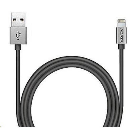 Obrázek ADATA Sync & Charge Lightning kabel - USB A 2.0, 100cm, hliníková, titan
