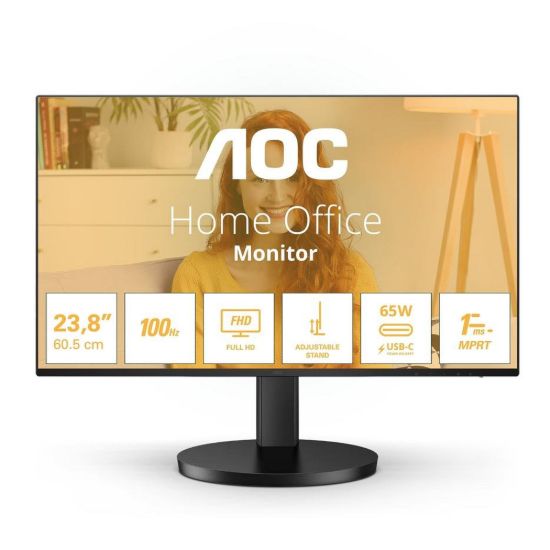 Obrázek AOC MT IPS LCD WLED 23, 8" 24B3CF2 - IPS panel, 100 Hz, 1920 x 1080, HDMI, USB- C, USB 3.2, repro, nast. vyska