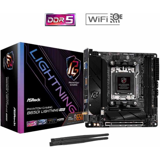 Obrázek ASRock MB Sc AM5 B650I LIGHTNING WIFI, AMD B650, 2xDDR5, 1xHDMI, Mini- ITX