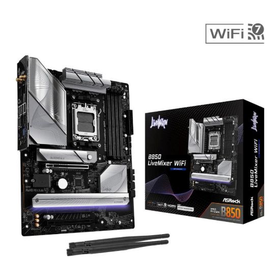 Obrázek ASRock MB Sc AM5 B850 LiveMixer WiFi, AMD B850, 4xDDR5, 1xDP, 1xHDMI, WiFi, ATX