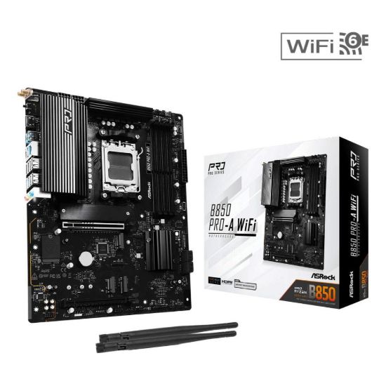 Obrázek ASRock MB Sc AM5 B850 Pro- A WiFi, AMD B850, 4xDDR5, 1xUSB- C, 1xHDMI, WiFi, ATX