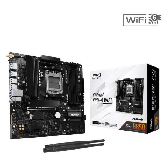 Obrázek ASRock MB Sc AM5 B850M PRO- A WIFI, AMD B850, 4xDDR5, 1xDP, 1xHDMI, WiFi, mATX