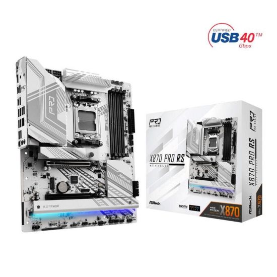 Obrázek ASRock MB Sc AM5 X870 PRO RS, AMD X870, 4xDDR5, 1xHDMI, 2xUSB4