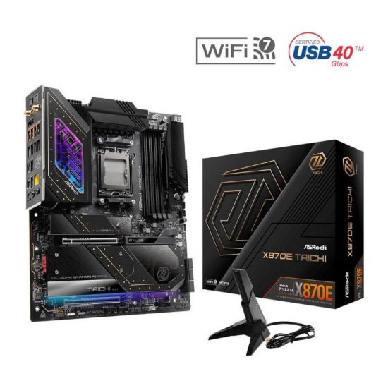 Obrázek ASRock MB Sc AM5 X870E TAICHI, AMD X870, 4xDDR5, 1xHDMI, 2xUSB4, WI- FI