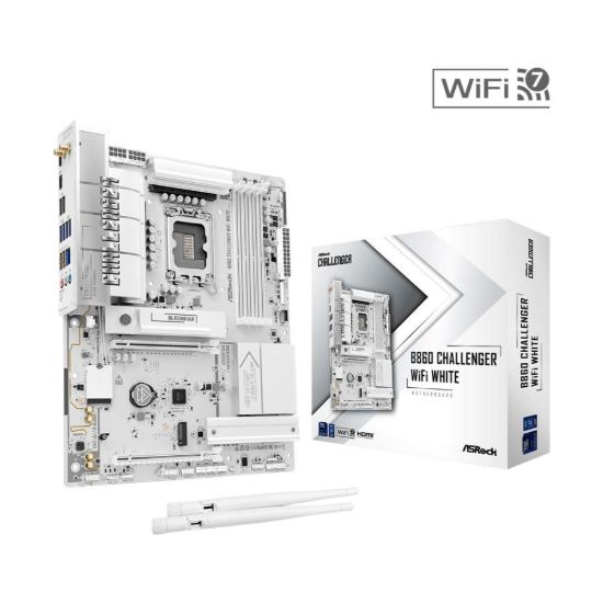 Obrázek ASRock MB Sc LGA1851 B860 Challenger WiFi WHITE, Intel B860, 4xDDR5, 1xHDMI, WiFi, ATX