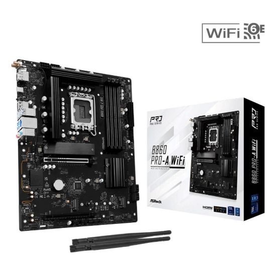 Obrázek ASRock MB Sc LGA1851 B860 Pro- A WiFi, Intel B860, 4xDDR5, 1xDP, 1xHDMI, WiFi, ATX