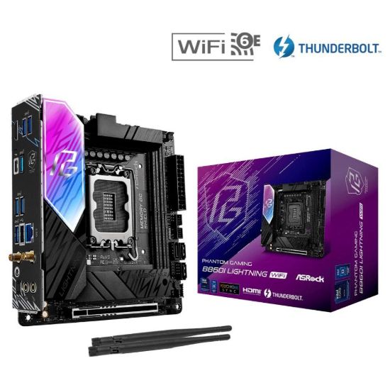 Obrázek ASRock MB Sc LGA1851 B860I LIGHTNING WIFI, Intel B860, 2xDDR5, 1xThunderbolt, 1xHDMI, WiFi, Mini- ITX