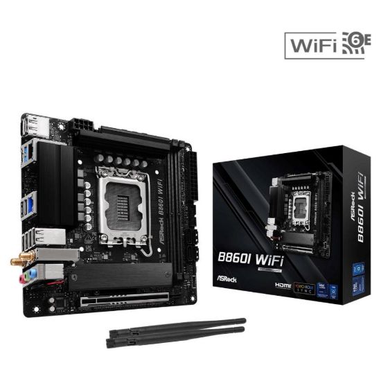 Obrázek ASRock MB Sc LGA1851 B860I WiFi, Intel B860, 2xDDR5, 1xDP, 1xHDMI, WiFi, Mini- ITX