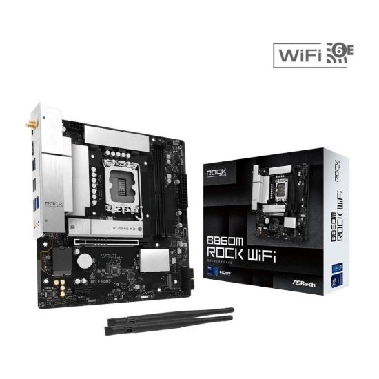 Obrázek ASRock MB Sc LGA1851 B860M ROCK WIFI, Intel B860, 2xDDR5, 1xHDMI, 1x DP, WiFi, mATX