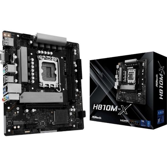 Obrázek ASRock MB Sc LGA1851 H810M- X, Intel H810, 2xDDR5, 1xDP, 1xHDMI, 1xVGA, mATX