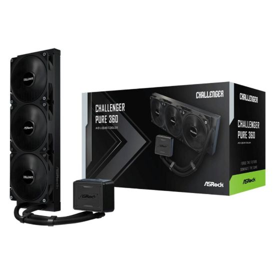Obrázek ASROCK Vodní chladič Challenger Pure 360, 3 x 120mm, LGA1851, AM5, černá