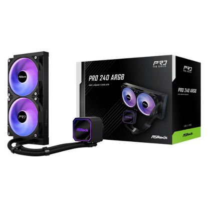 Obrázek ASROCK Vodní chladič Pro 240 ARGB, 2 x 120mm, LGA1851, AM5, černá