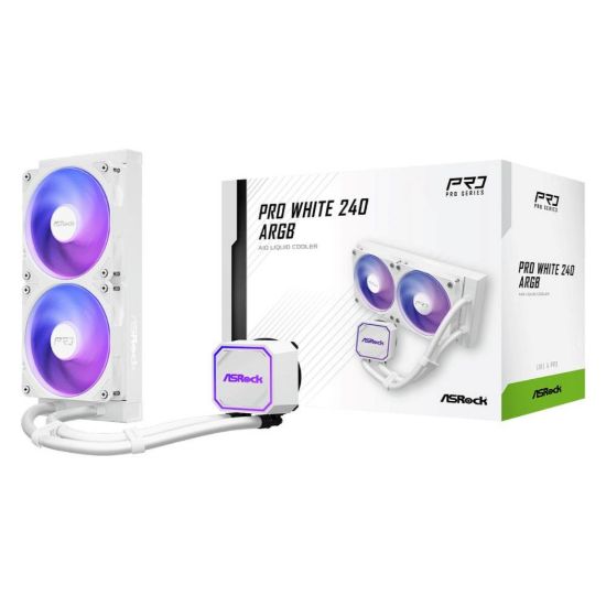 Obrázek ASROCK Vodní chladič Pro White 240 ARGB, 2 x 120mm, LGA1851, AM5, bílá