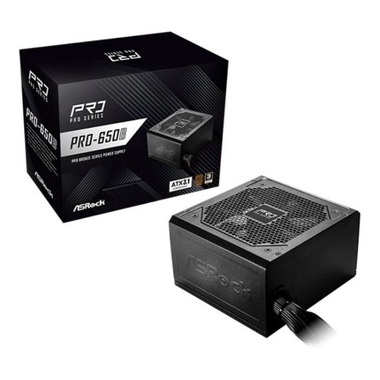 Obrázek ASROCK zdroj PRO- 650B, 650 W, 80Plus Bronze, 120 mm, ATX 3.1