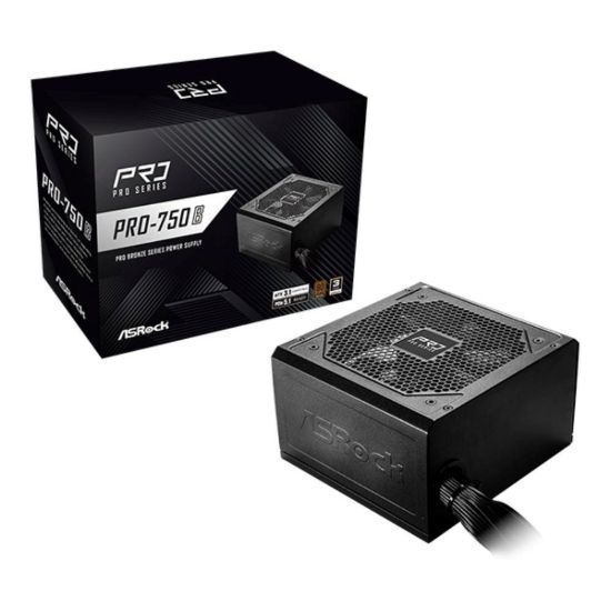 Obrázek ASROCK zdroj PRO- 750B, 750 W, 80Plus Bronze, 120 mm, ATX 3.1
