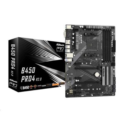 Obrázek ASRock MB Sc AM4 B450 PRO4 R2.0, AMD B450, 4xDDR4, 1xDP, 1xHDMI, VGA