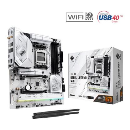 Obrázek ASRock MB Sc AM5 X870 STEEL LEGEND WIFI, AMD X870, 4xDDR5, 1xHDMI, 2xUSB4, WI- FI