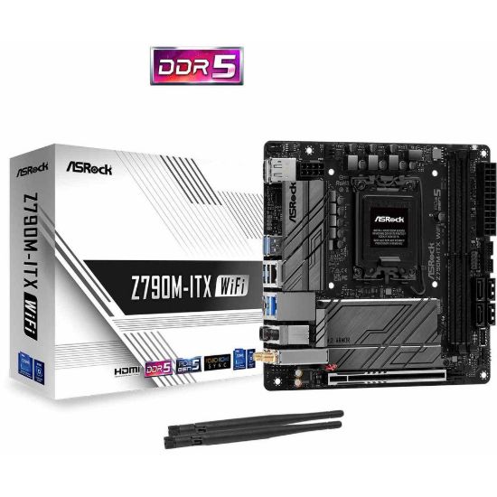 Obrázek ASRock MB Sc LGA1700 Z790M- ITX WIFI, Intel Z790, 2xDDR5, 1xDP, 1xHDMI, WI- FI, mini- ITX