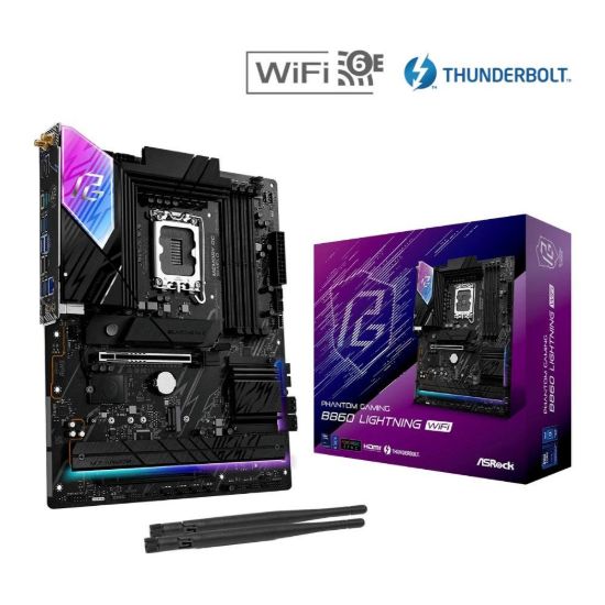 Obrázek ASRock MB Sc LGA1851 B860 Lightning WiFi, Intel B860, 4xDDR5, 1xThunderbolt, 1xDP, 1xHDMI, WiFi, ATX