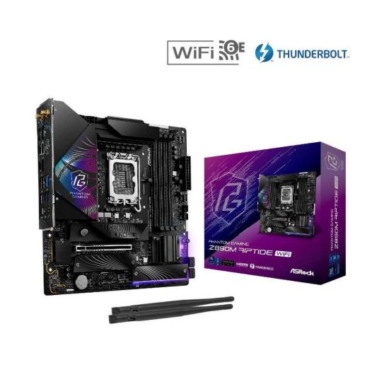 Obrázek ASRock MB Sc LGA1851 Z890M RIPTIDE WIFI, Intel Z890, 4xDDR5, 1xDP, 1xHDMI, 2xThunderbolt, WI- FI, mATX