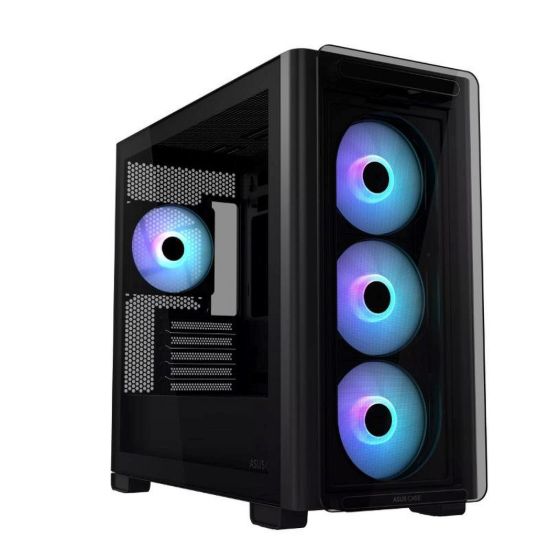 Obrázek ASUS case A23 PLUS TG ARGB, Mini Tower, průhledná bočnice, 4 x 120mm ARGB Fan, černá