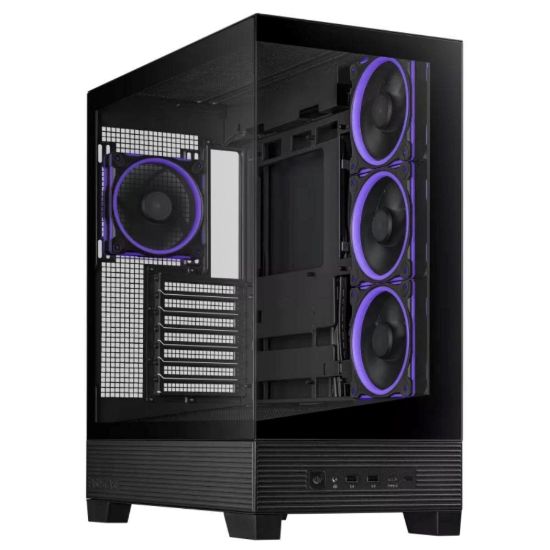Obrázek ASUS case A31 PLUS TG ARGB, Mid Tower, Průhledná bočnice, 4 x 120mm ARGB Fan, ARGB Hub, černá