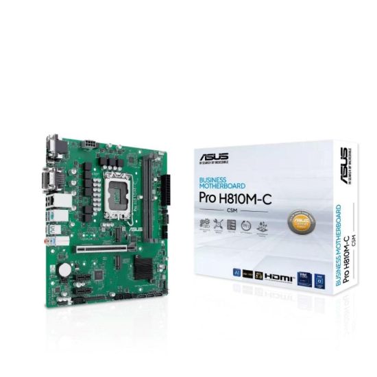 Obrázek ASUS MB Sc LGA1851 PRO H810M- C- CSM, 2xDDR5, 1xDP, 1xHDMI, 1xVGA, 1xDVI- D, mATX